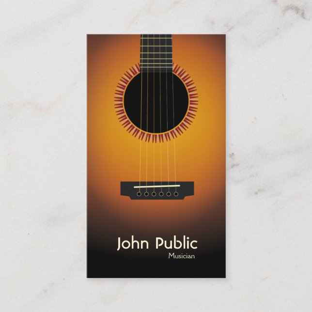 Carte De Visite Musicien de guitare moderne et élégant (Devant)