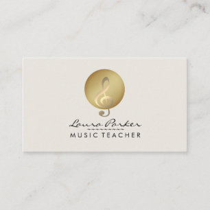 Carte De Visite Musicien de note musicale de crème de professeur