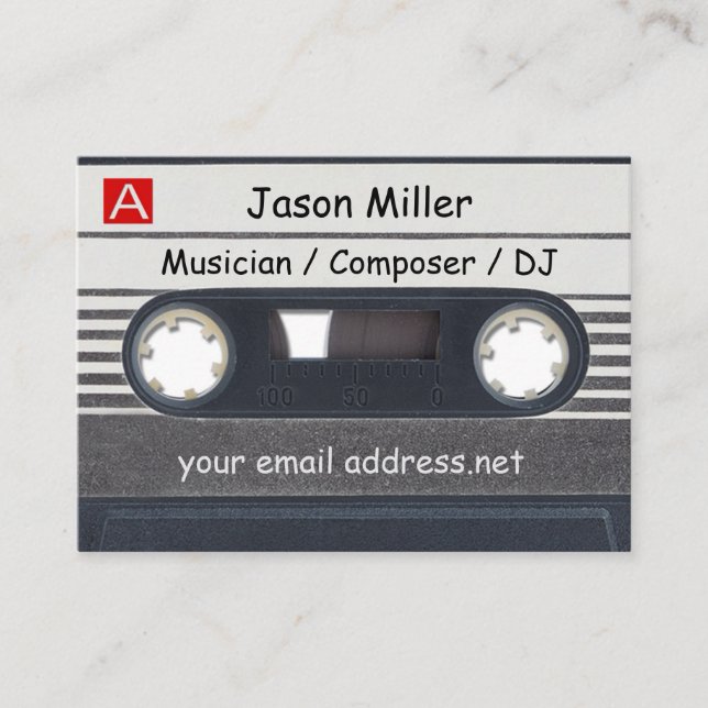 Carte De Visite Musicien d'enregistreur à cassettes (Devant)