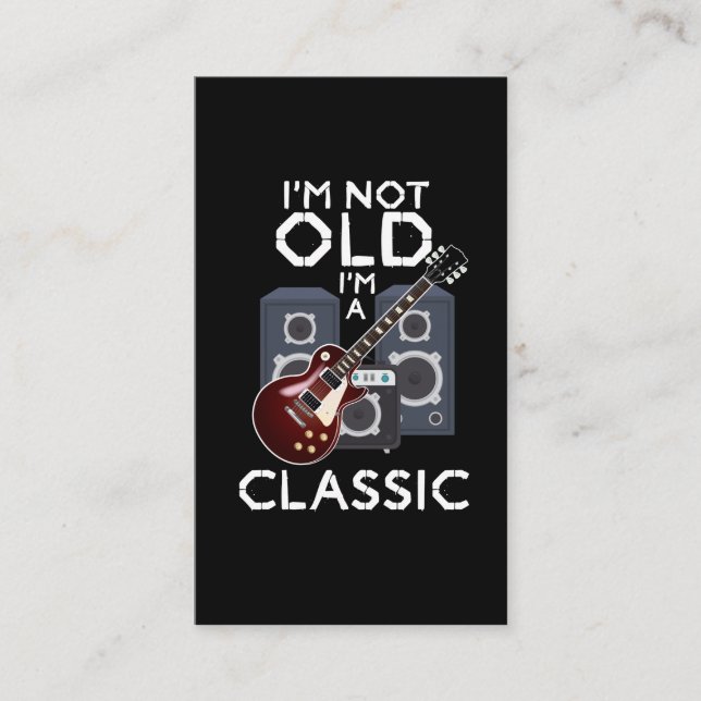 Carte De Visite Musicien guitariste classique d'antan (Devant)