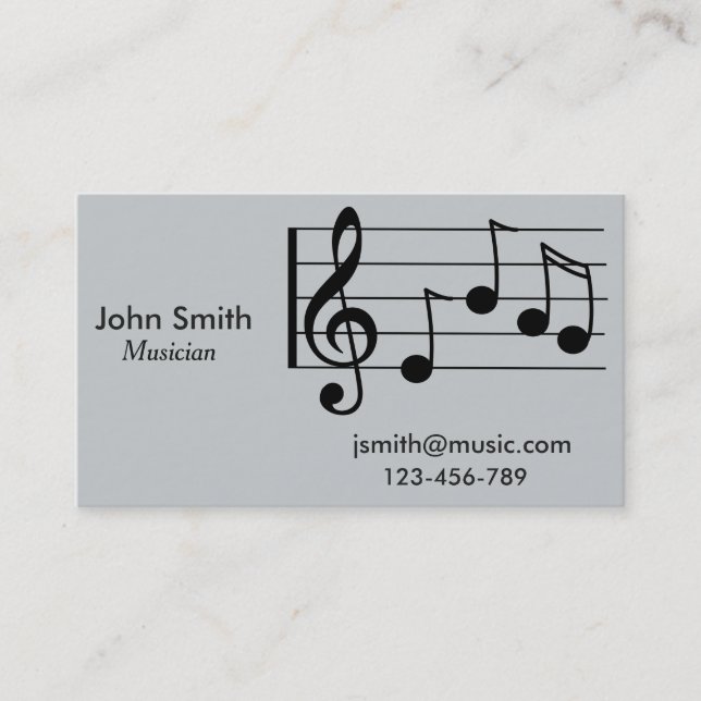 Carte De Visite Musicien indépendant, musicien de session Professe (Devant)