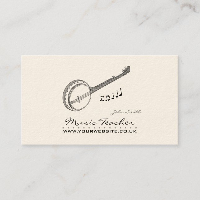 Carte De Visite Musicien/professeur de musique (Banjo) (Devant)