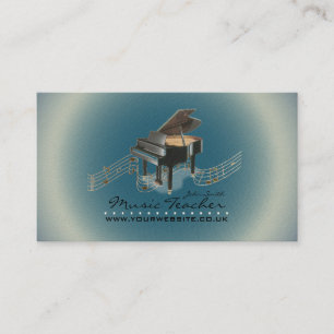 Carte De Visite Musicien/professeur de musique (Piano 1) Bleu prof