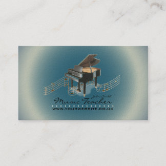 Carte De Visite Musicien/professeur de musique (Piano 1) Bleu prof