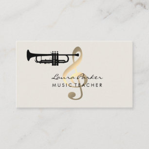 Carte De Visite Musicien Professeur de Musique Trompette instrumen