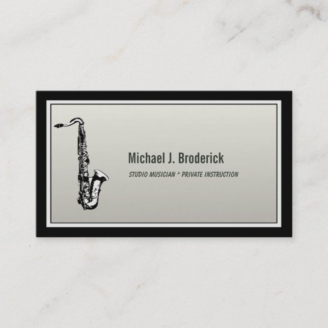 Carte De Visite Musicien professionnel de saxophone (Devant)