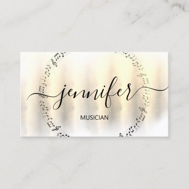 Carte De Visite Musicien professionnel DJ Artistic 3D Gold (Devant)