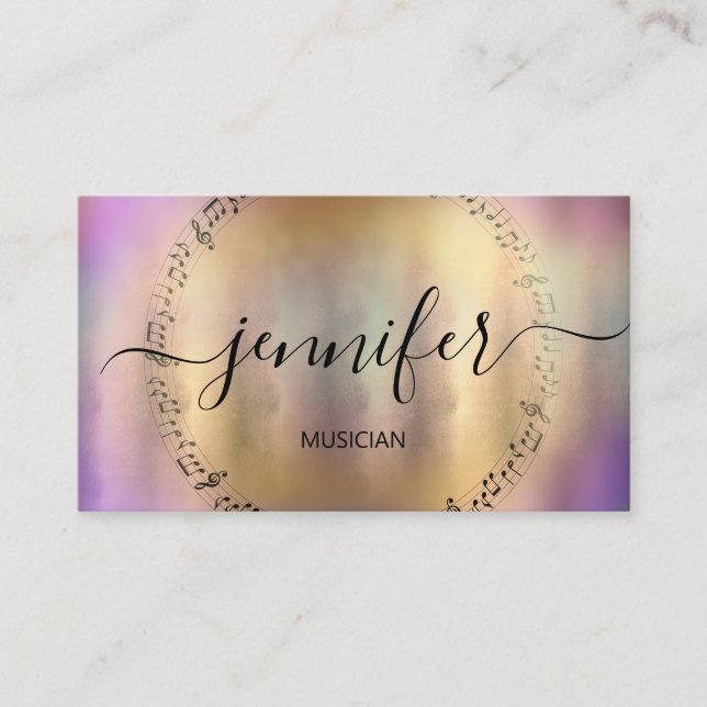 Carte De Visite Musicien professionnel DJ Holographie 3D Artistiqu (Devant)