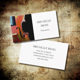 Carte De Visite Musicien professionnel Elegant Violon Musical