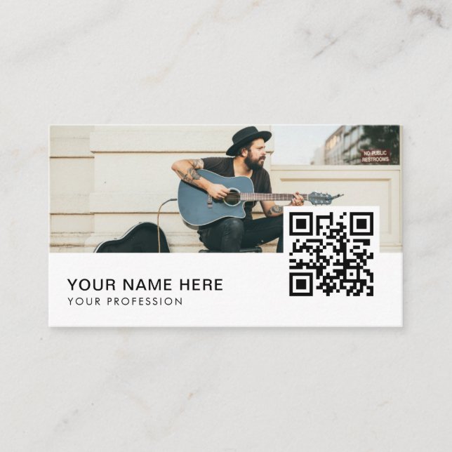 Carte De Visite Musicien QR Code voiture d'affaires (Devant)
