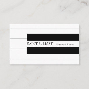 Carte De Visite Musicien, thème musical minimaliste de piano