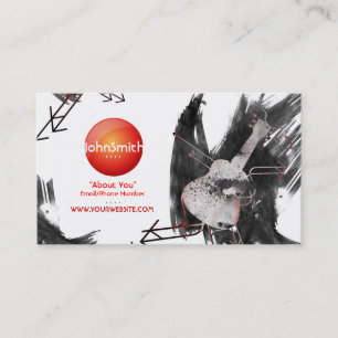 Carte de visite musicien (Ukulele) - logo rouge