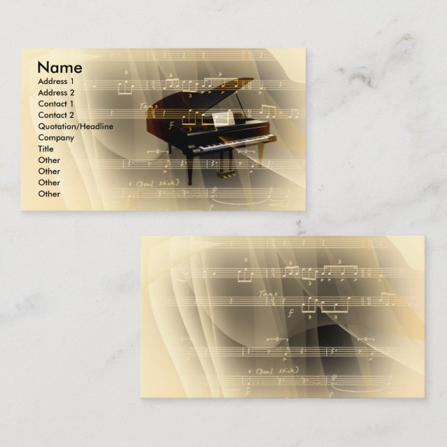 Carte De Visite musique (Devant / Derrière)