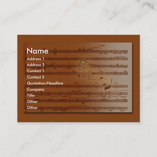 Carte De Visite musique (Devant)