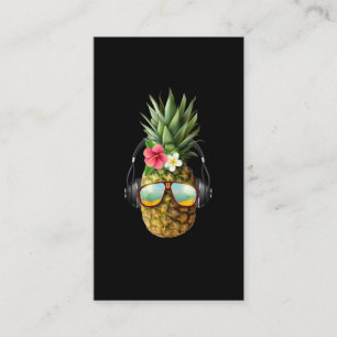 Carte De Visite Musique Ananas Lunettes de soleil casque Aloha Haw