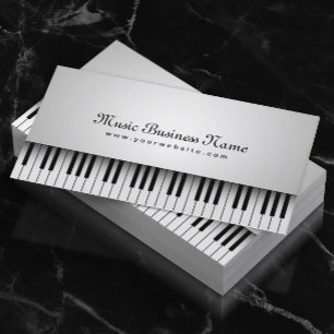 Carte De Visite Musique Beau Grand Piano Blanc