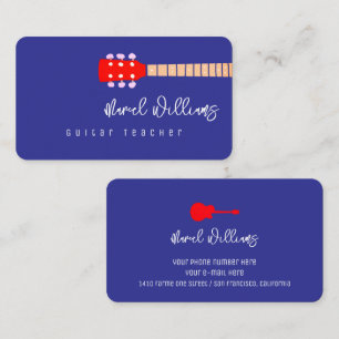 Carte de visite Musique Bleue pour professeurs de
