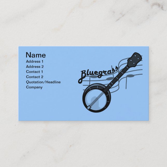 Carte De Visite Musique Bluegrass avec banjo (Devant)