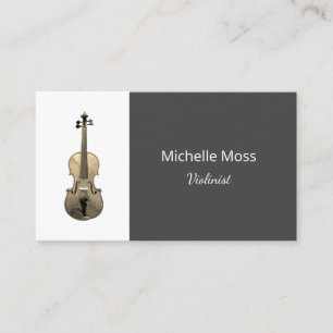 Carte De Visite Musique classique Violon violon interprète Gris