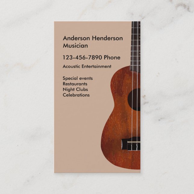 Carte De Visite Musique de guitare acoustique (Devant)