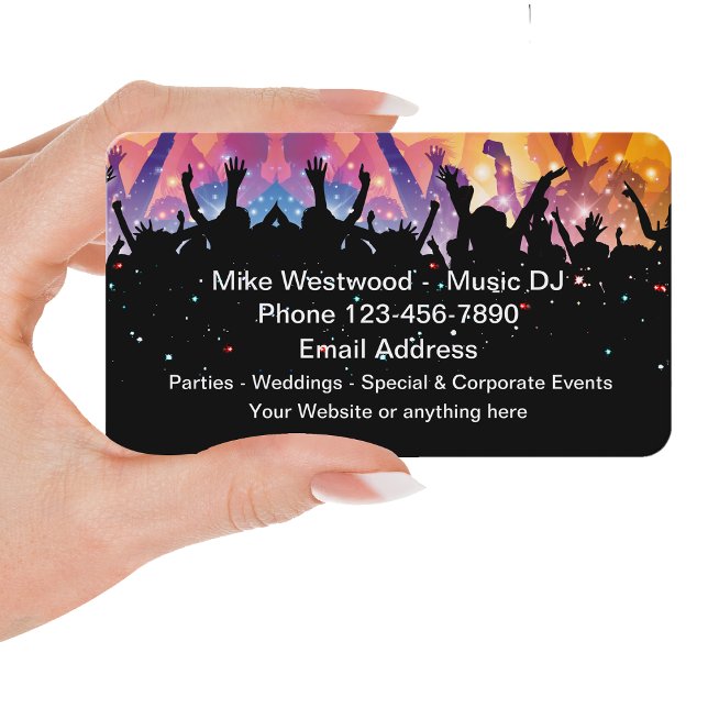 Carte De Visite Musique DJ Entertainment Party Thème (Créateur téléchargé)