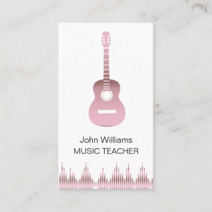 Carte De Visite Musique Enseignant Guitare Musicien Rose Gold Eleg