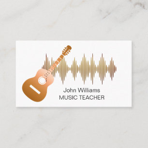 Carte De Visite Musique Enseignant Guitare Musicien Rose Gold Eleg