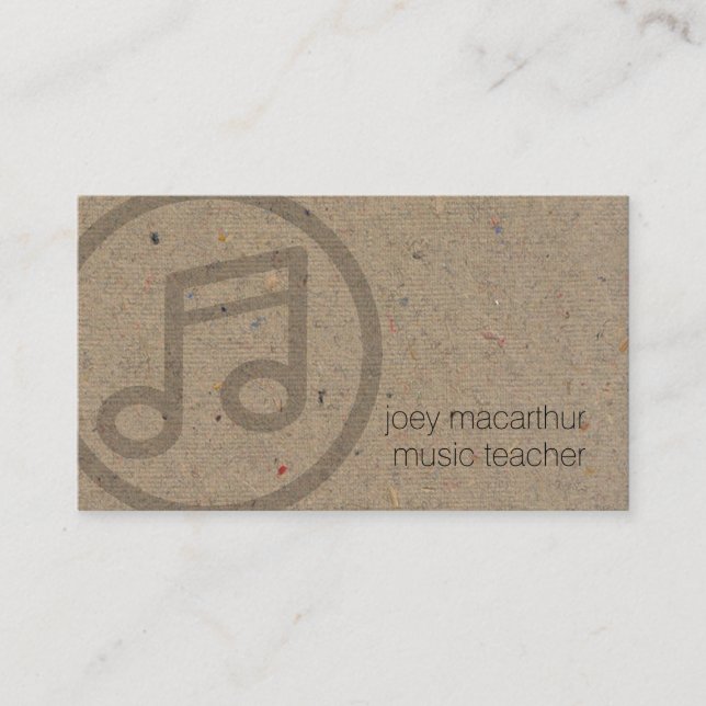 Carte De Visite Musique Enseignant Musique Note Icône Musicien (Devant)