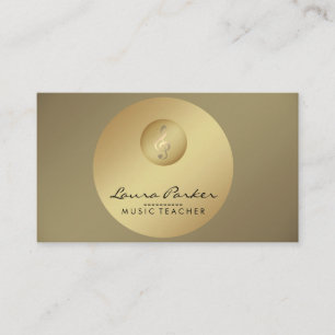 Carte De Visite Musique Enseignant note musicale Gold Musicien