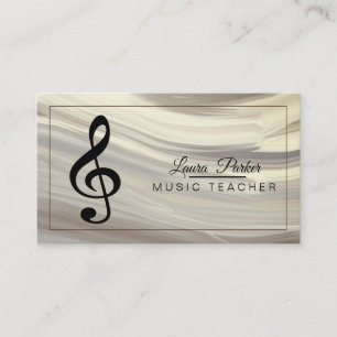 Carte De Visite Musique Enseignant Treble Note Aquarelle Sound Wav