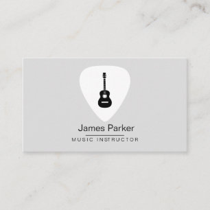 Carte De Visite Musique Guitare Instructeur Logo Musicien minimali