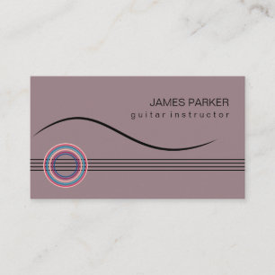 Carte De Visite Musique Instructeur Guitare Logo Minimaliste Chant