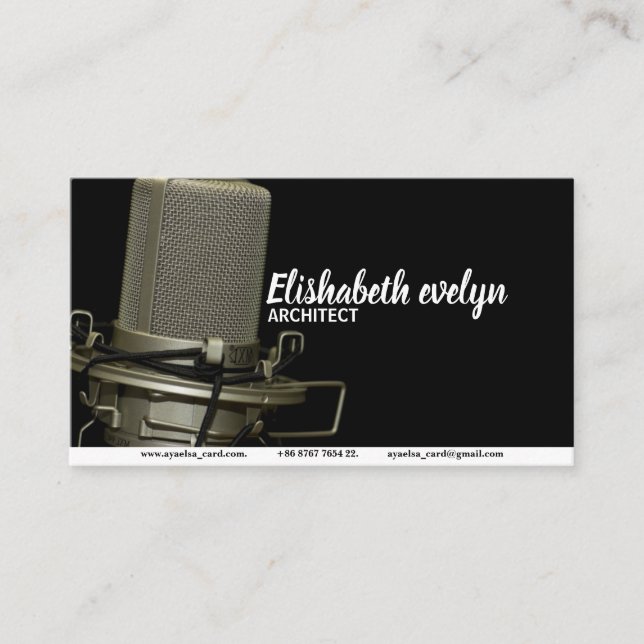 Carte De Visite musique microphone audio radio voix (Devant)