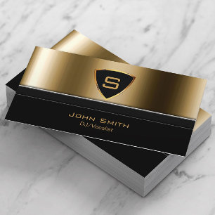 Carte De Visite Musique Moderne Black & Gold DJ DeeJay