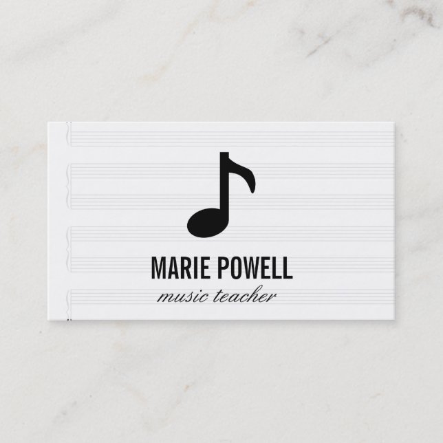 Carte De Visite Musique Note / Musique (Devant)