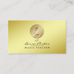 Carte De Visite Musique Professeur Gold Note musicale Musicien