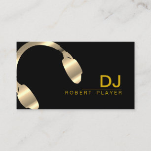 Carte De Visite Musique professionnelle de Faux d'or d'écouteur de