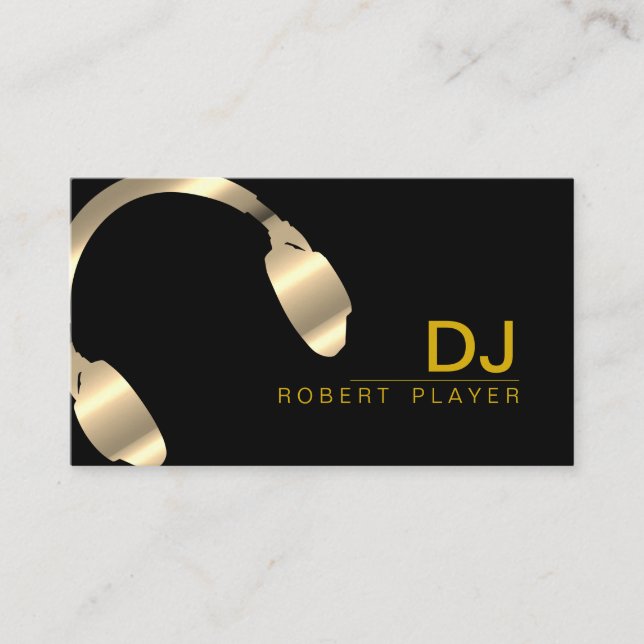 Carte De Visite Musique professionnelle de Faux d'or d'écouteur de (Devant)