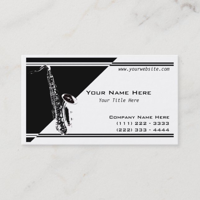 Carte De Visite Musique saxophone (Devant)