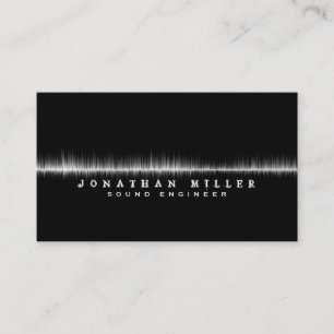 Carte De Visite Musique Sound Wave   Noir et blanc