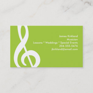 Carte De Visite Musique Treble Clef Enseignant Musicien Directeur 