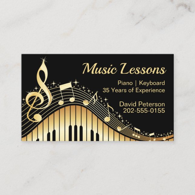 Carte De Visite Musique Tuteur Piano Enseignant (Devant)
