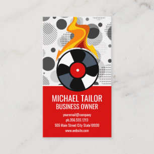 Carte De Visite Musique Vinyl Flame