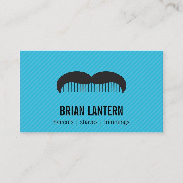 Carte De Visite Mustache Comb | Rase les coupes de cheveux (Devant)