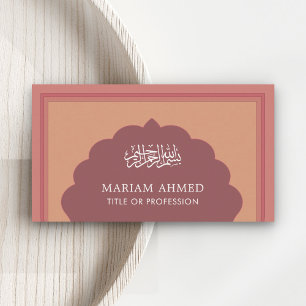 Carte De Visite Musulman de style arabe rose Vintage