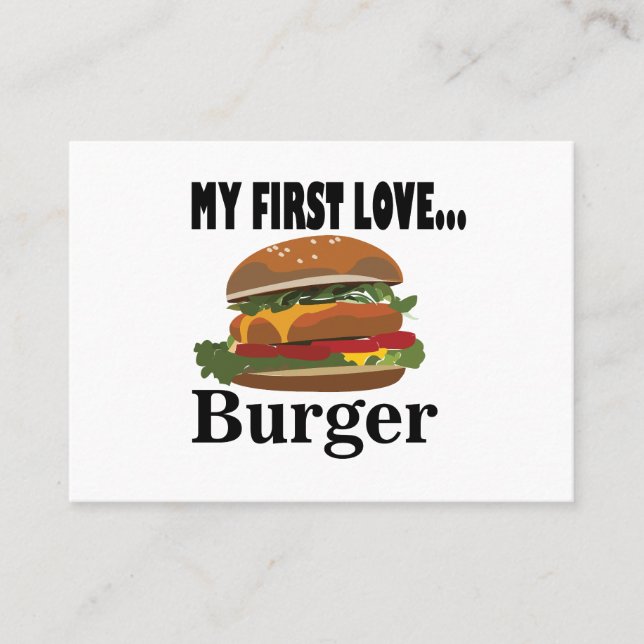 Carte De Visite My First Love Burger Chef Restaurant (Devant)