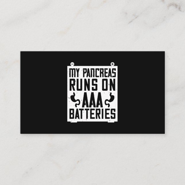 Carte De Visite My pancreas runs On Aaa Batteries (Devant)