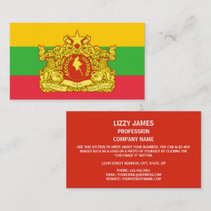 Carte De Visite Myanmar / Birmanie Drapeau et sceau d'État