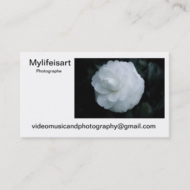 Carte de visite Mylifeisart photographe (Devant)