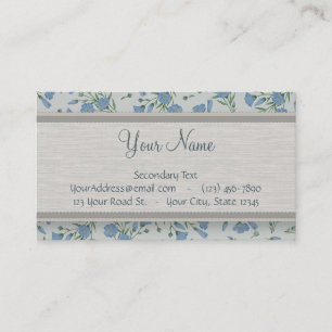 Carte De Visite Myosotis bleu floral et de marbre avec le